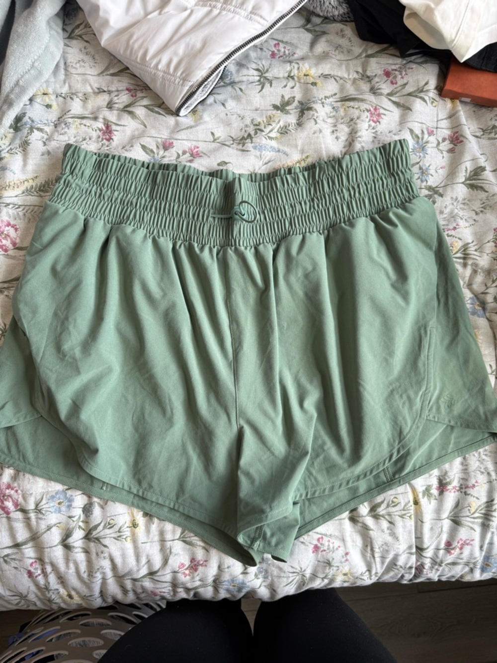 Women’s Sage Green Elastic Waist Shorts